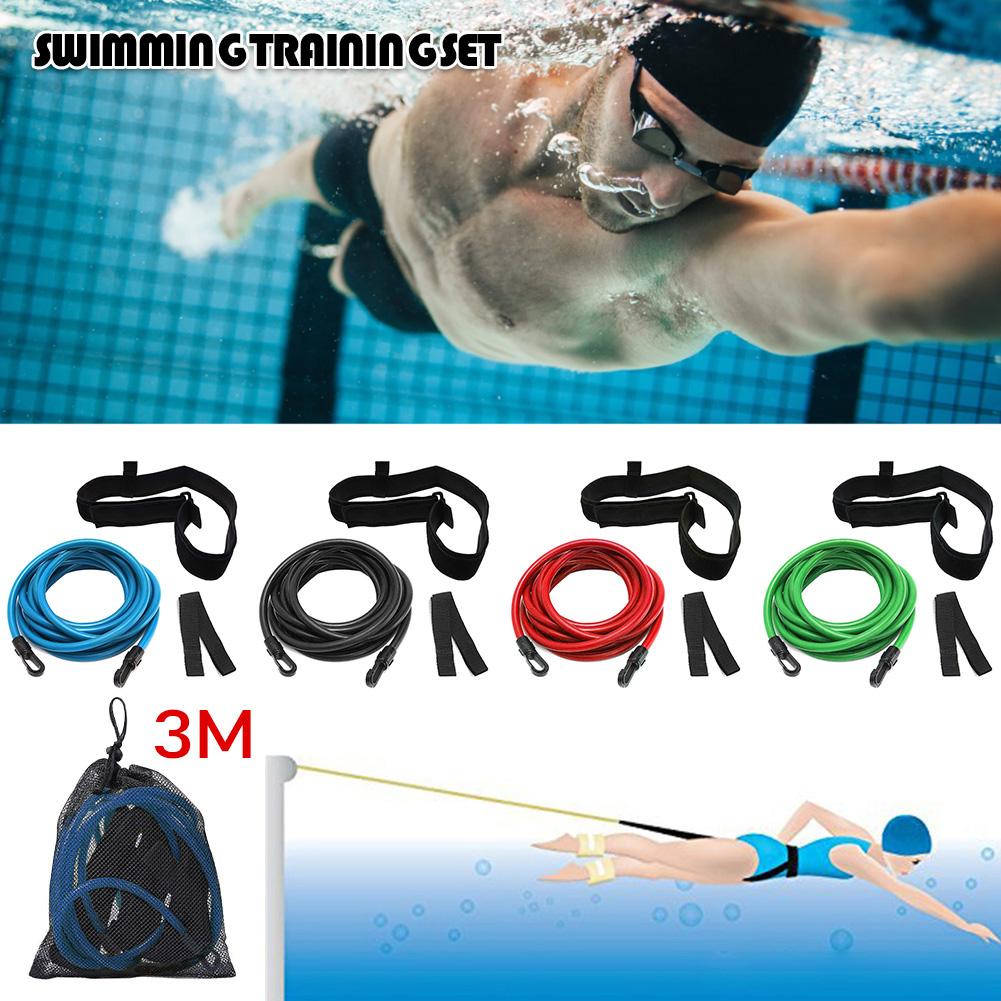 3m Adjustable Swim Training Elastic Belt Safe Swimming Training Rope Swimming Resistance Strength Training Equipment