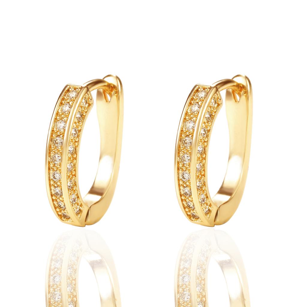 Popular U-shaped Geometric Zircon Ear Buckle, European and American Super Flash Full Diamond Earrings Ear Buckle Women
