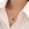 Ins Cold Wind Square Black Zircon Light Luxury Niche High-End Design Necklace Neutral Collarbone Chain