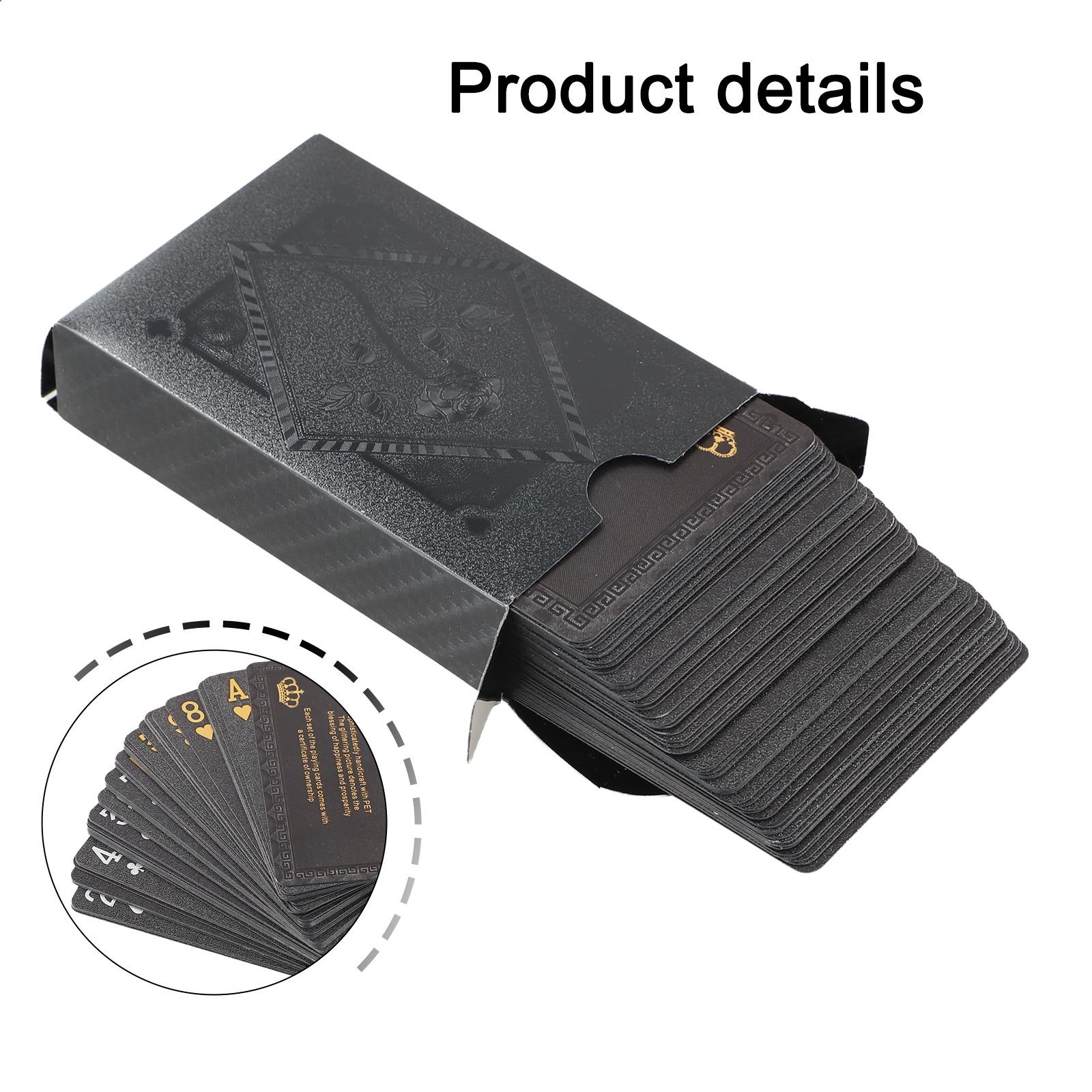 Универсальные пластиковые покерные игральные карты Креативные черно-золотые игральные карты Черная роза Водонепроницаемые черные Для игры China Mainland