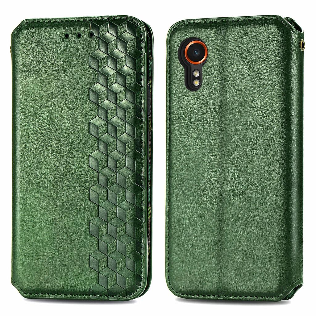 Para Samsung Galaxy Xcover7 Funda de Cuero PU con Estampado de Rombo, Cartera con Soporte, Cubierta para Teléfono