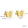 Frosted Golden Butterfly Earrings Romantic Design Butterflies Stud Earring Stainless Steel Delicate Simple Jewelry for Woman