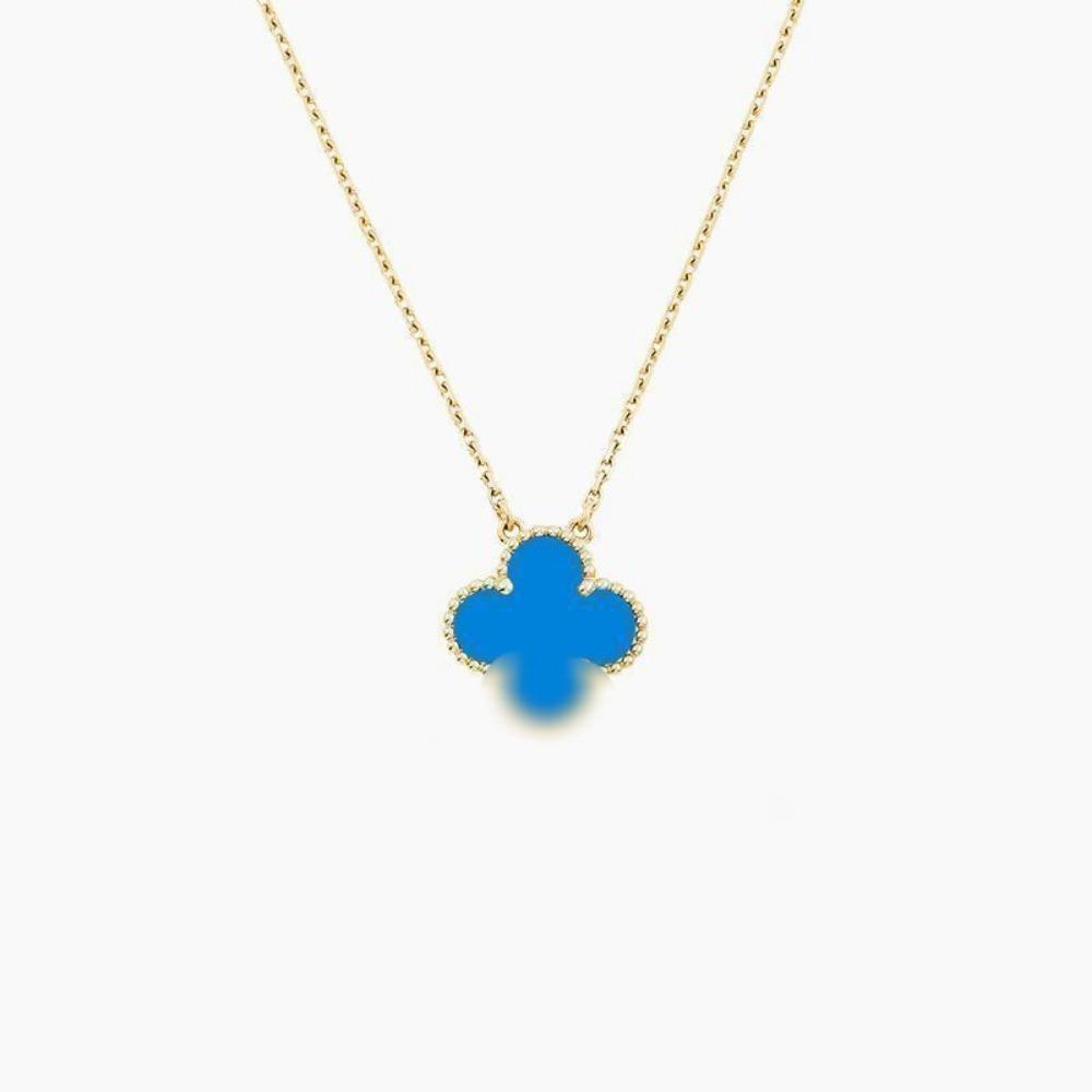 Four-leaf Clover Necklace for Women Natural White Mother-of-pearl Carnelian Sweater Chain