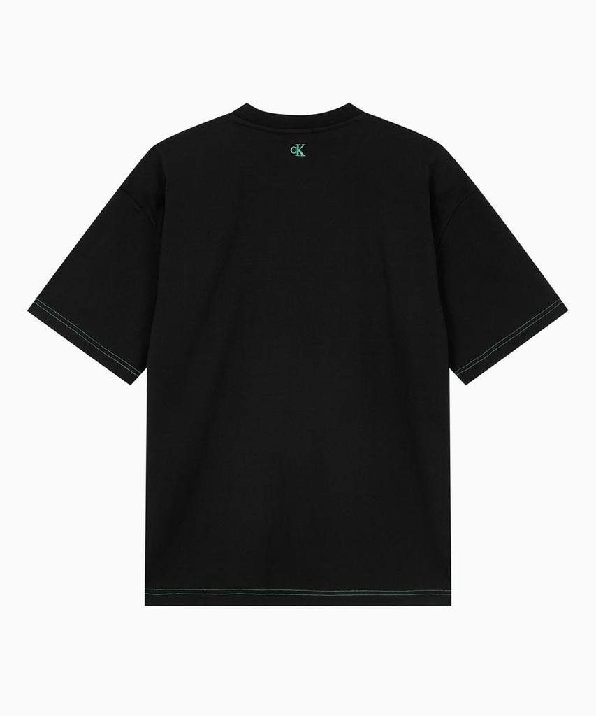Kaelbinkeullainjin In The City Oversized Contrast Stitch Graphic Tee Black 4Rf296G Ub1