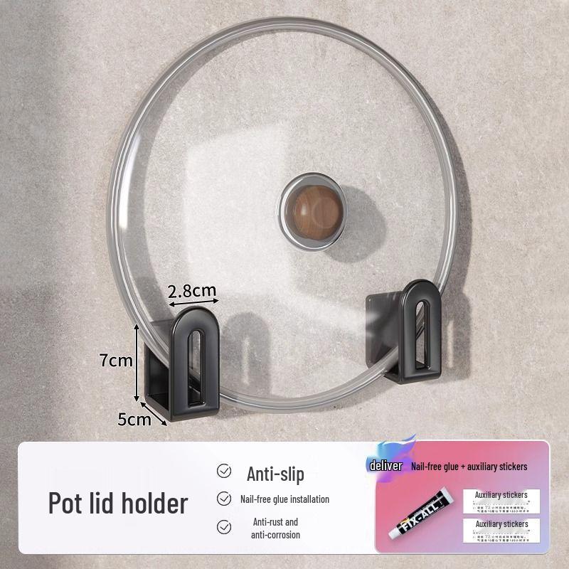 Wall-Mounted Kitchen Rack: Multi-functional Pot Lid and Cutting Board Holder