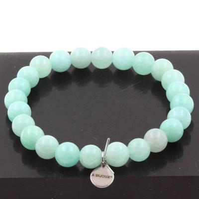 Pietre și minerale. Brățară Perle Amazonit 8 mm. Fabricat în Franța. Mărime personalizabilă.