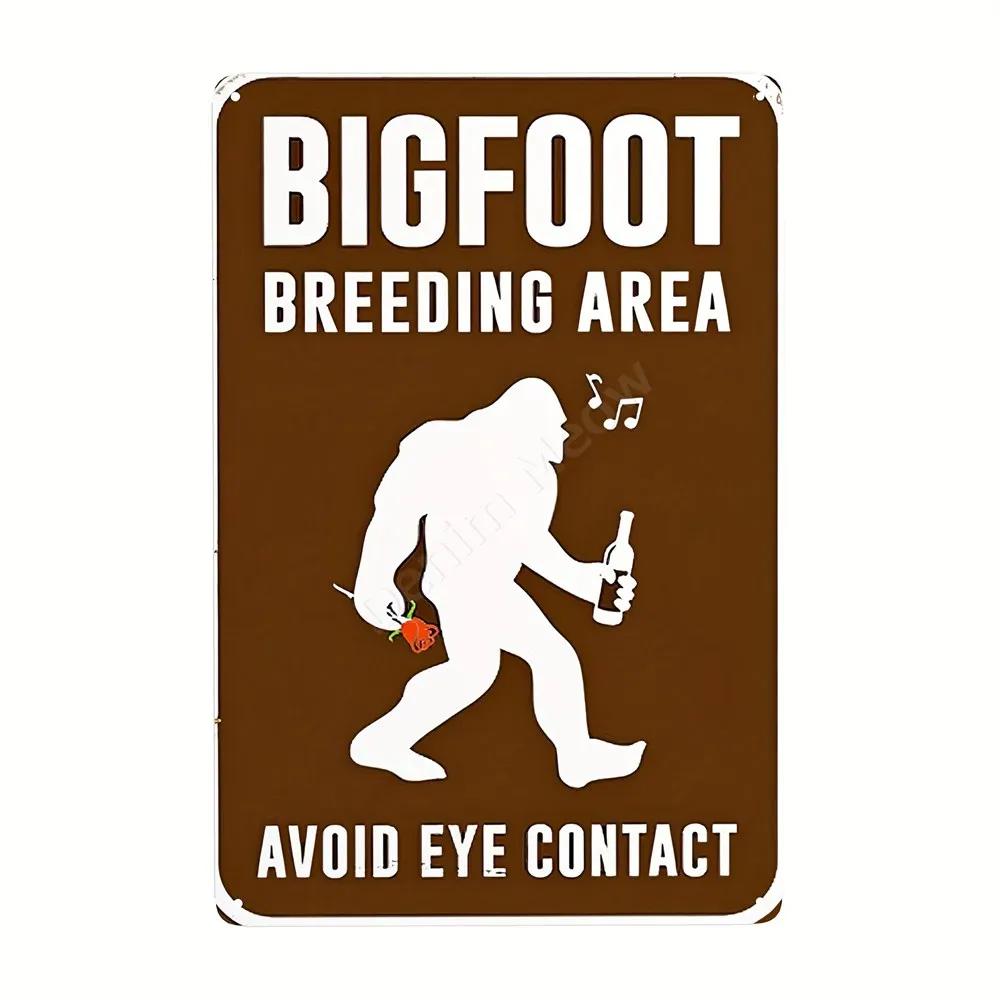 Gorilla Retro Warnschild Bigfoot Lustiges Poster Dekoschild für Zuhause Zimmer Schlafzimmer Toilette Café Bar Außenwanddeko Geschenk