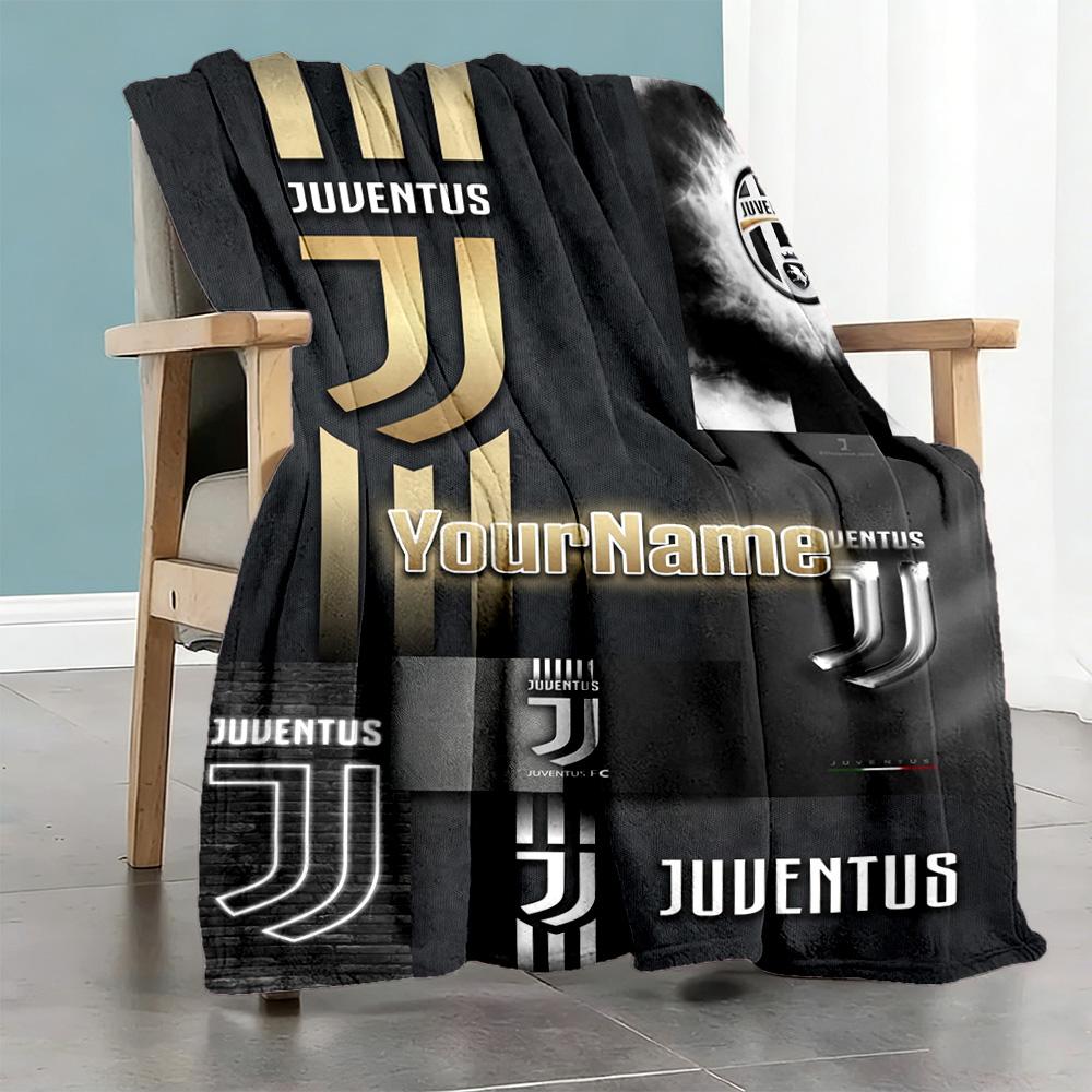 Juventus Customize Your Name Blanket Lightweight Customizable Blanket Comfortable Versatile for Nap Living Room Chair Seaside Four Seasons Universal