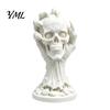 DIY Paintable Craft Kits 3D Printed Skull & Devil Hand Figurine, Realistic Holding Gothic Home Ornaments Statue, Desktop Ornament for Halloween