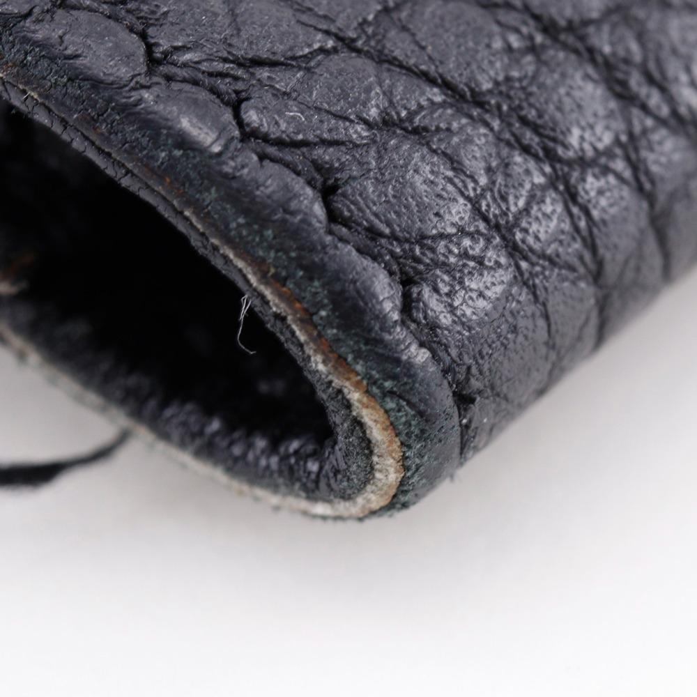 HERMES Dogon Long Purse black Taurillon Clemence unisex Used