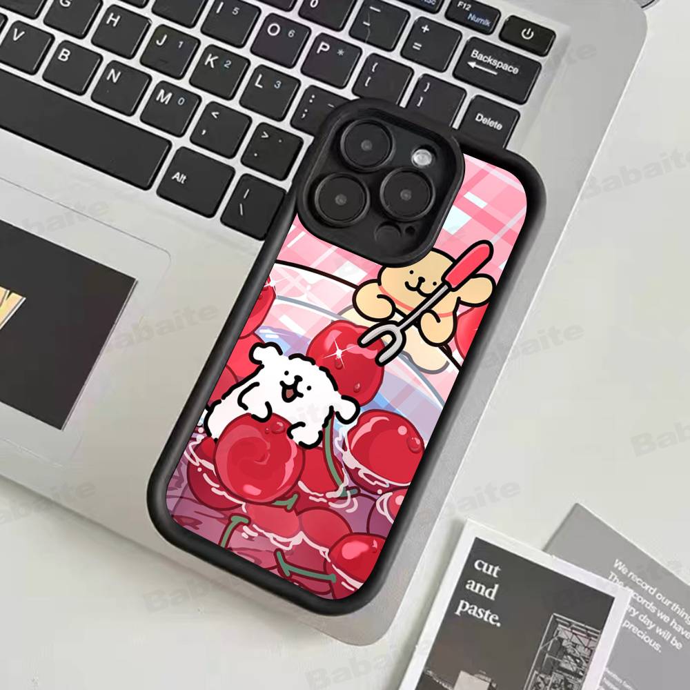 Maltese Cute Line Puppy Dog For IPhone 17 Pro Max 16 15 14 13 12 11 Plus Black Soft Phone Cover