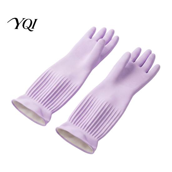Long Sleeve Rubber Gloves Extended Waterproof Dishwashing Gloves, Anti-slip Grip Natural Latex Elbow Length for Laundry Protective Durable Cleaning