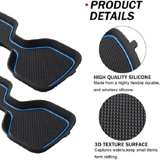 Silicone Cup Holder Coaster for Accessories 2024 2025 - Blue 6PCS