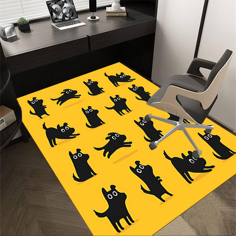 

1PC dog silhouette Non-Slip Floor Carpet Compatible for Office&Living Room&Bedroom&Dining room - Flat- Soft & Pattern, Vibrant Colors-W281 60cm by 90cm