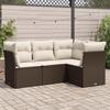 VidaXL Garden Lounge Set with Cushions 4 Pcs, Sofas with Adjustable Feet, Outdoor Furniture Set Patio Terrace, 3217583