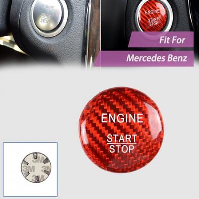 Auto For Mercedes-Benz Engine Start Stop Push Button Switch Cover Carbon Fiber