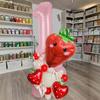 Strawberry Digital Balloon Numbers 0-9 Strawberry Love Aluminum Film Pink White Red Balloon for Anniversary Birthday