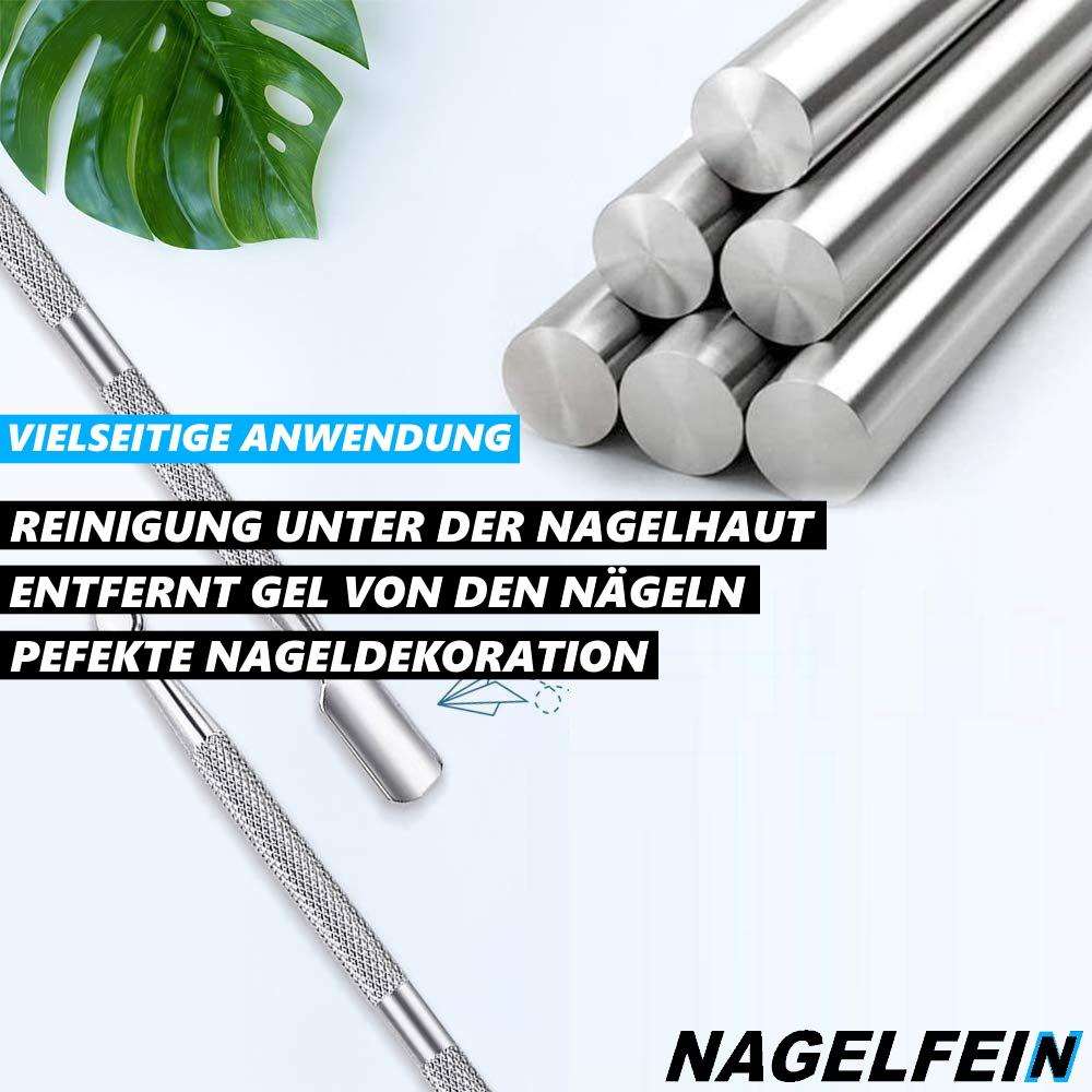 NAGELFEIN Edelstahl Nagelhautschieber Nagelreiniger Nagelhautentferner