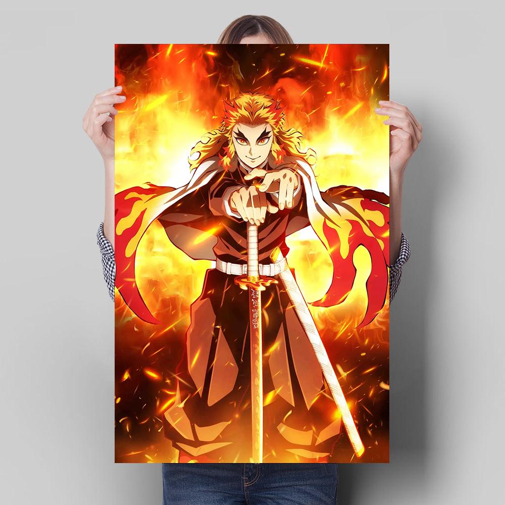 Japanese Anime Demon Slayer Decoration Mural Color Poster Canvas Painting and Living Room Wall Art Prints for Modern Home Decor No Frame