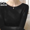 MiiOW Women's Slim Fit Crew Neck Long Sleeve Knitted Pullover