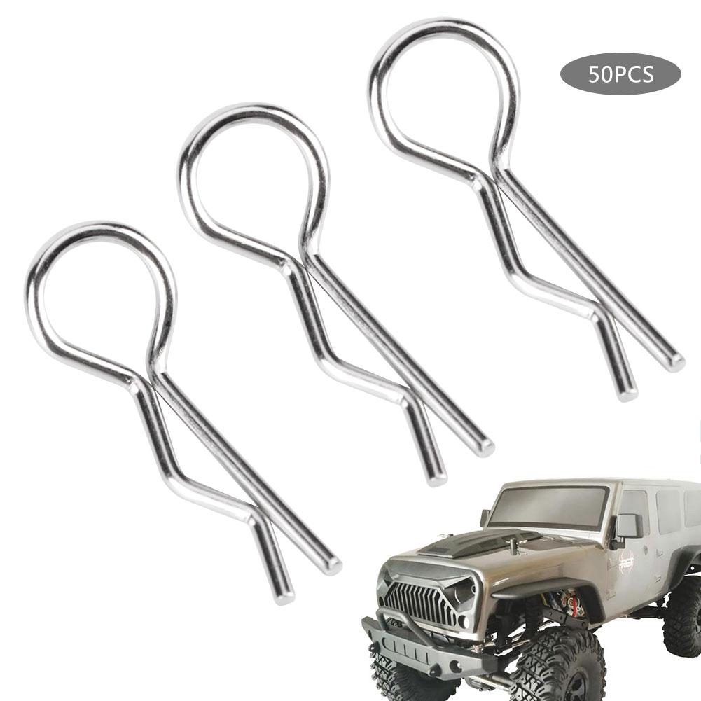 50pcs R Clips R Shape Pins RC Parts Accessory Fit for 1 10 HSP RC Car Vehicle ModelSilver