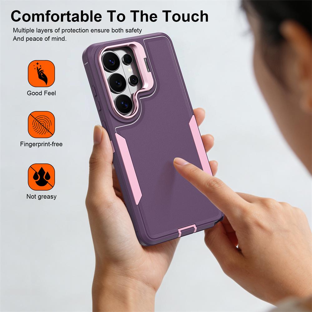 Shockproof Armor Flip Lens Stand Phone Case For Samsung S26 S25 Ultra S24 Plus S23 FE A57 A56 A55 A37 A36 A35 A07 A06 A05S Cover