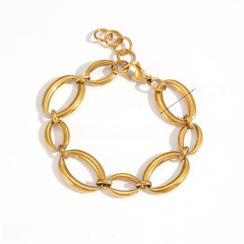 Stainless Steel Geometric Chain Bracelet For Women Summer Fashion Accessory