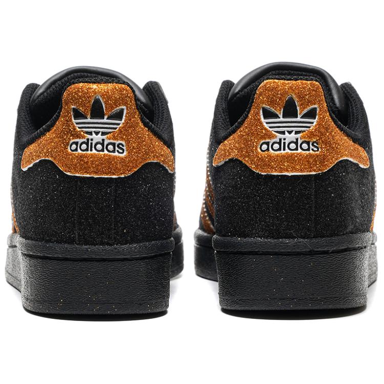 Adidas Originals SUPERSTAR Slip Resistant Abrasion Resistant Low top Skateboard Shoes Unisex Black Gold EG4959(Team415-)