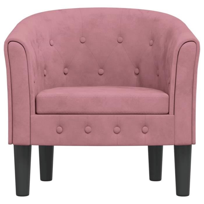 VidaXL Fauteuil cabriolet rose velours 356474