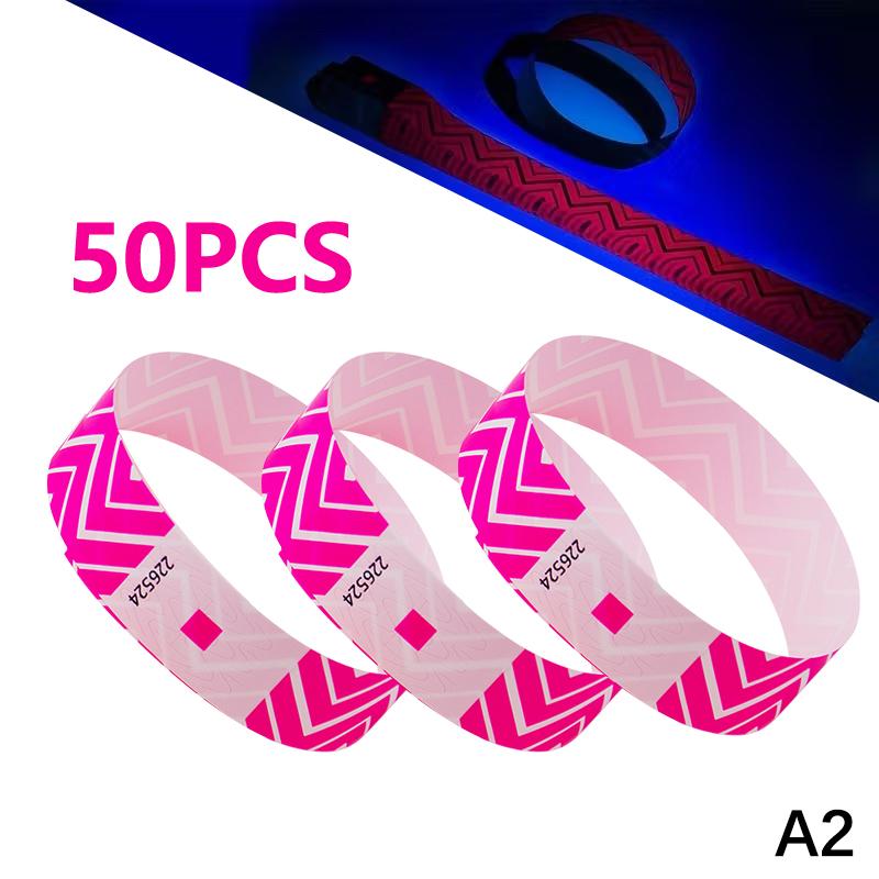 50/100Pcs Neon Stripe Paper Wristbands Waterproof Fluorescent Disposable Safety Wristbands For Concerts, Parties, Events