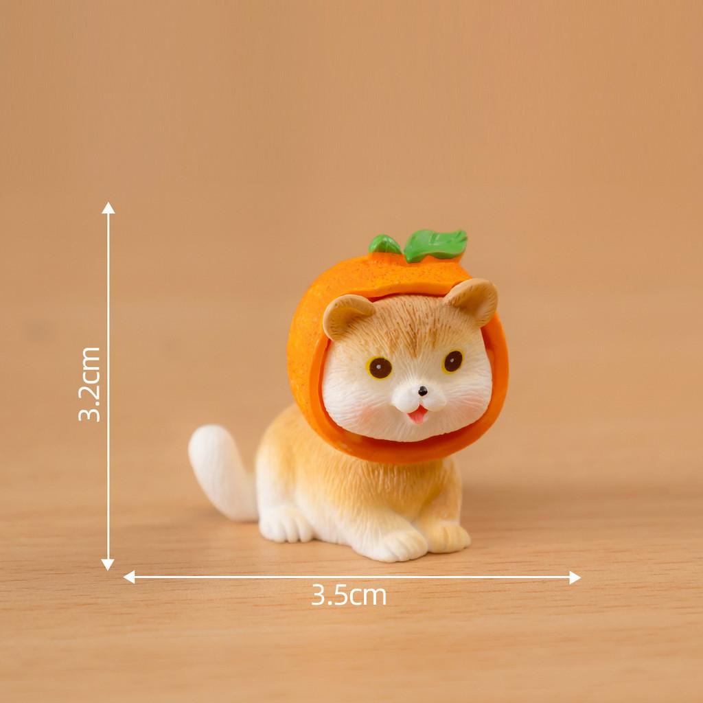 Creative New Year Lucky Orange Cat Blind Box Resin Craft Figurines Collectible