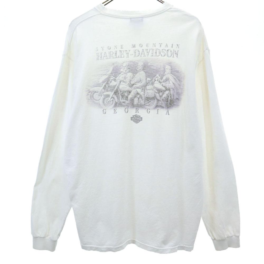 

HARLEY DAVIDSON Back print Long sleeve T-shirt L white Ron T Men s Used