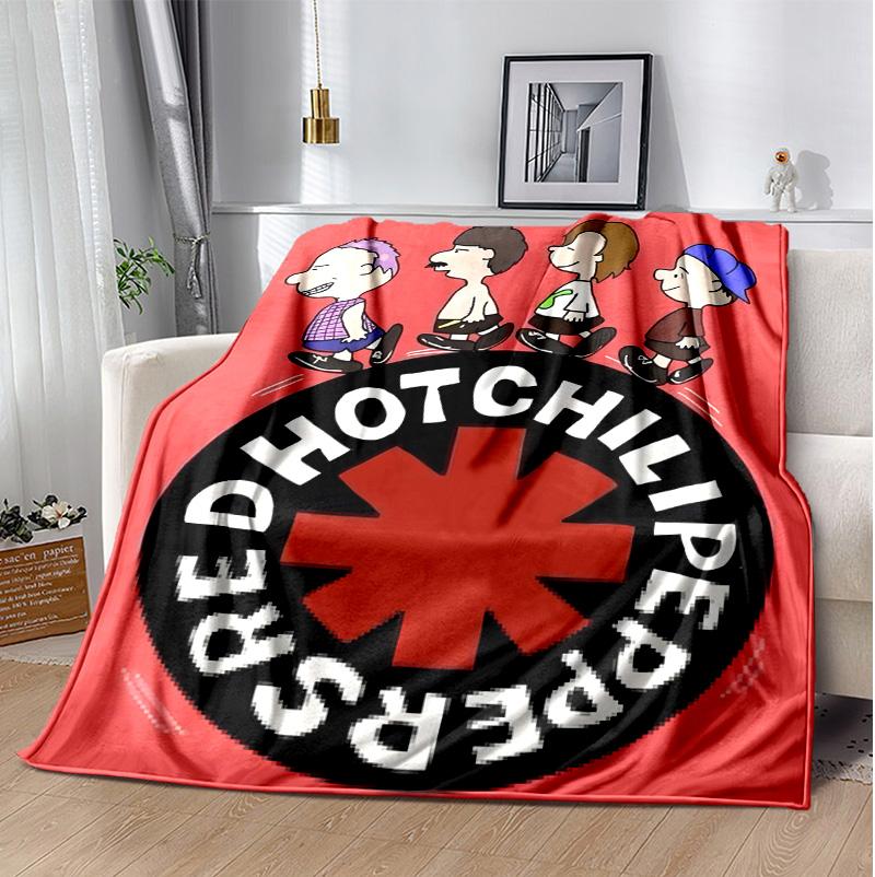 Hot Chili Peppers Flannel Blanket Soft Warm All-Season Throw, Design for Camping, Car Travel, Hiking Sofa, Bed, Office Perfect Gift for Parties