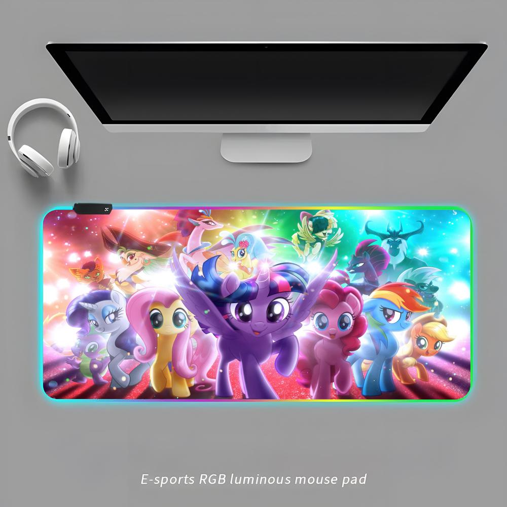 

My L-LittleS Cartoon P-PonyES Mouse Pad RGB Gaming Mouse Pad Desk Mat HD Gamer Large LED Light XXL MousePads RGB600x300x3mm