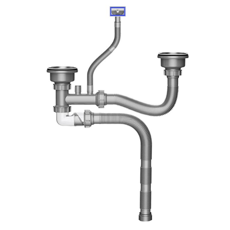 Vatti Double Sink Drain Pipe & Water Purifier Tee Kit