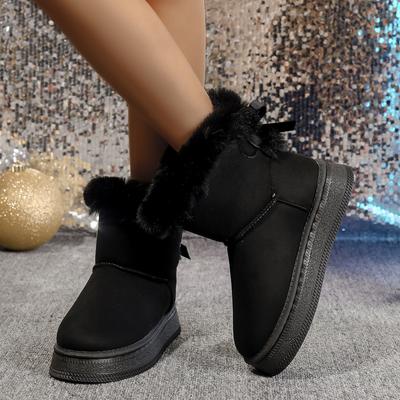 Damen Boston Stiefel Schneestiefel Winter Neue Plateaustiefel Kaschmir Warme Baumwollschuhe mit dicker Sohle für Damen Zapatos De Mujer