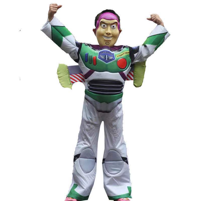 Kids Buzz Lightyear Jumpsuit Cowboy Woody Cartoon Character Halloween Costume Anime Role Play Outfit