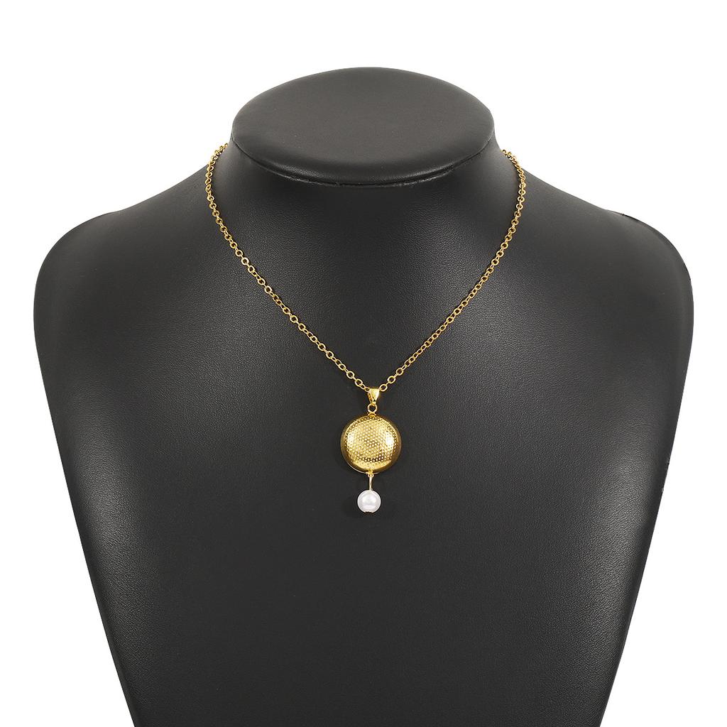 Europäischer und amerikanischer neuer Modestil ist geometrischer runder Ohrschmuck, Nischen-High-End-Imitationsperlenring-Halskette