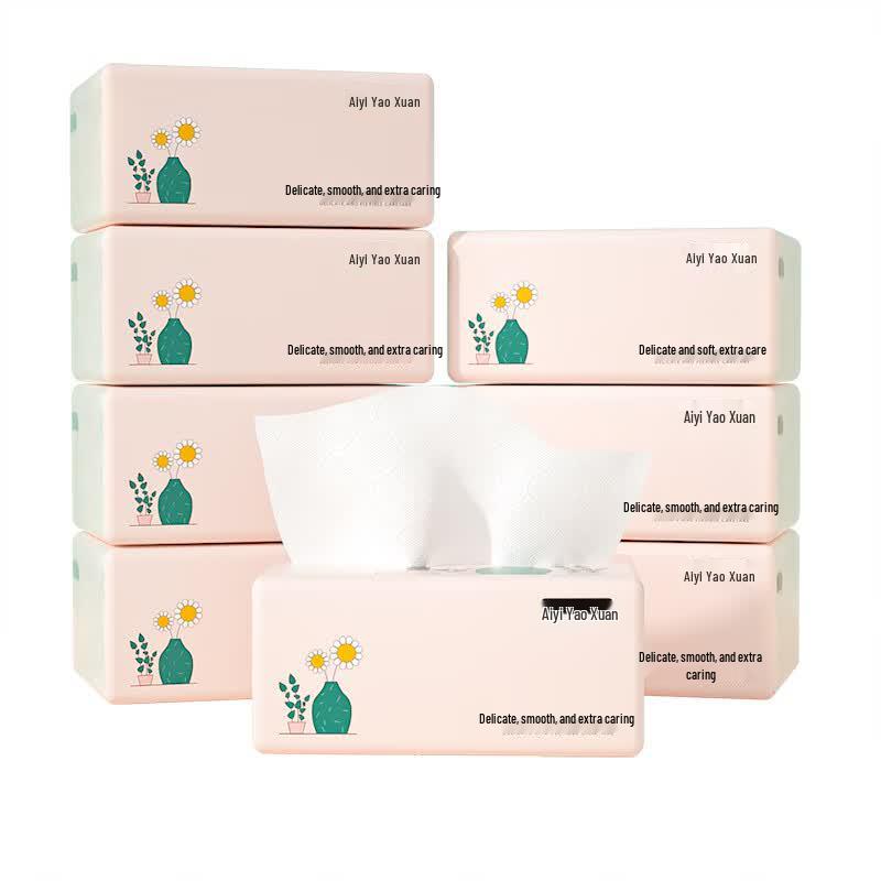 Aiyiyao Pink 4-Ply Soft Pack Facial Tissues