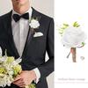 Best Man Brooch Pastoral Style Natural Romantic Realistic Rose Decorative Faux Pearl Wedding Party Groomsman Coat Pin Wedding Prop