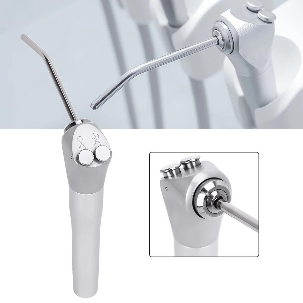 Manual Dental Air Water Spray Triple 3 Way Syringe Handpiece with 2 Nozzles Tips Tubes for Dental Cleaning