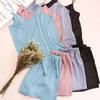 Sexy Satin  Pajamas Set Lingerie Silk Women Sleepwear Top Shorts S-XL