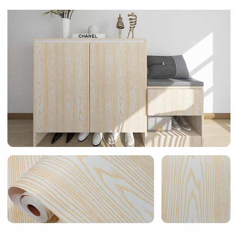 Wood Grain Self-Adhesive Film Waterproof Vinyl Wrap Furniture Renovation Home Decor Cabinets Wardrobes Tables Makeovers