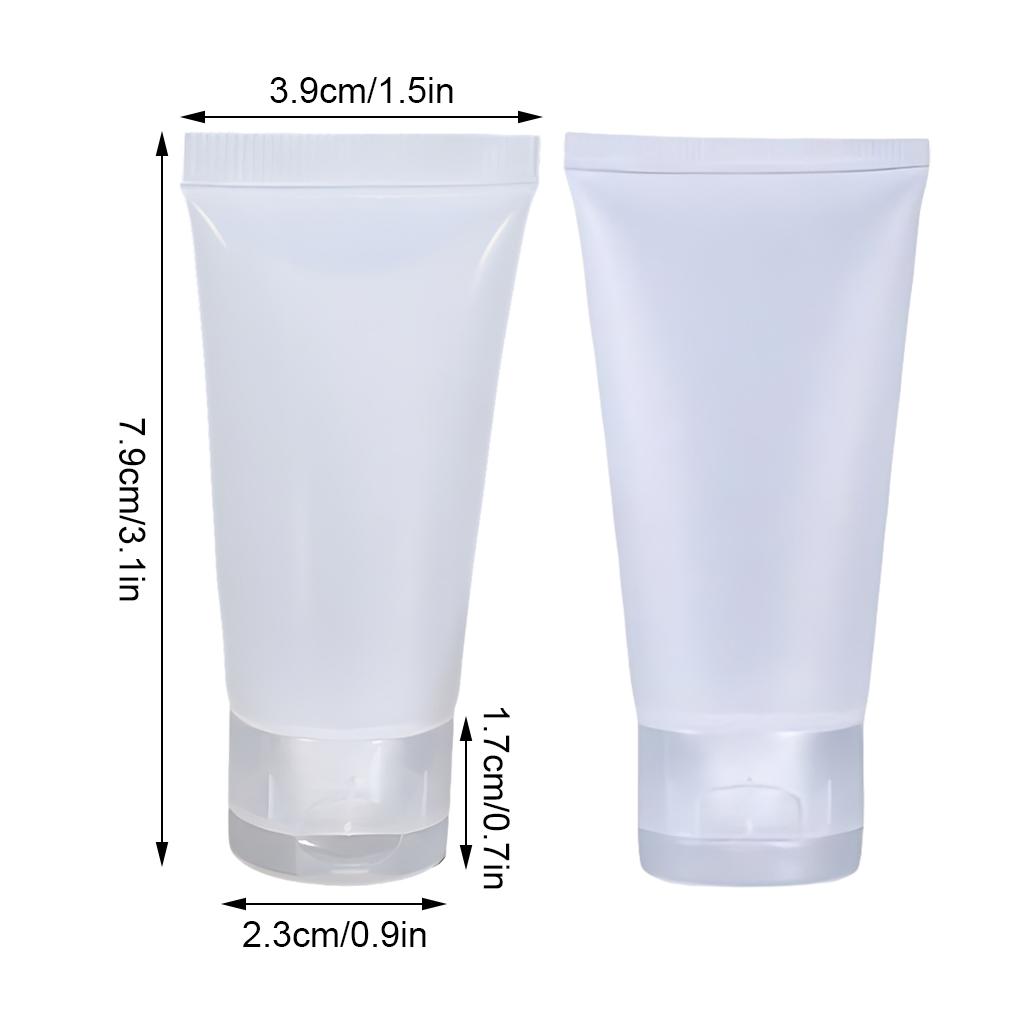 30piece Transparent PP Made Travel Bottle Squeezable And Reusable For Face Cream And Shampoo Soft And Elastic Soft Tube, Glossy, 20ml