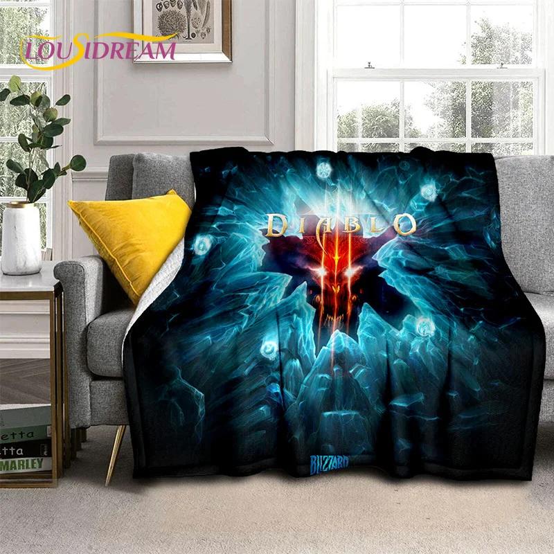 Diablo 3D Retro Game Gamer Soft Flannel Blanket for Beds Bedroom Sofa Picnic,Throw Blanket for Cover Outdoor Leisure Nap Gift