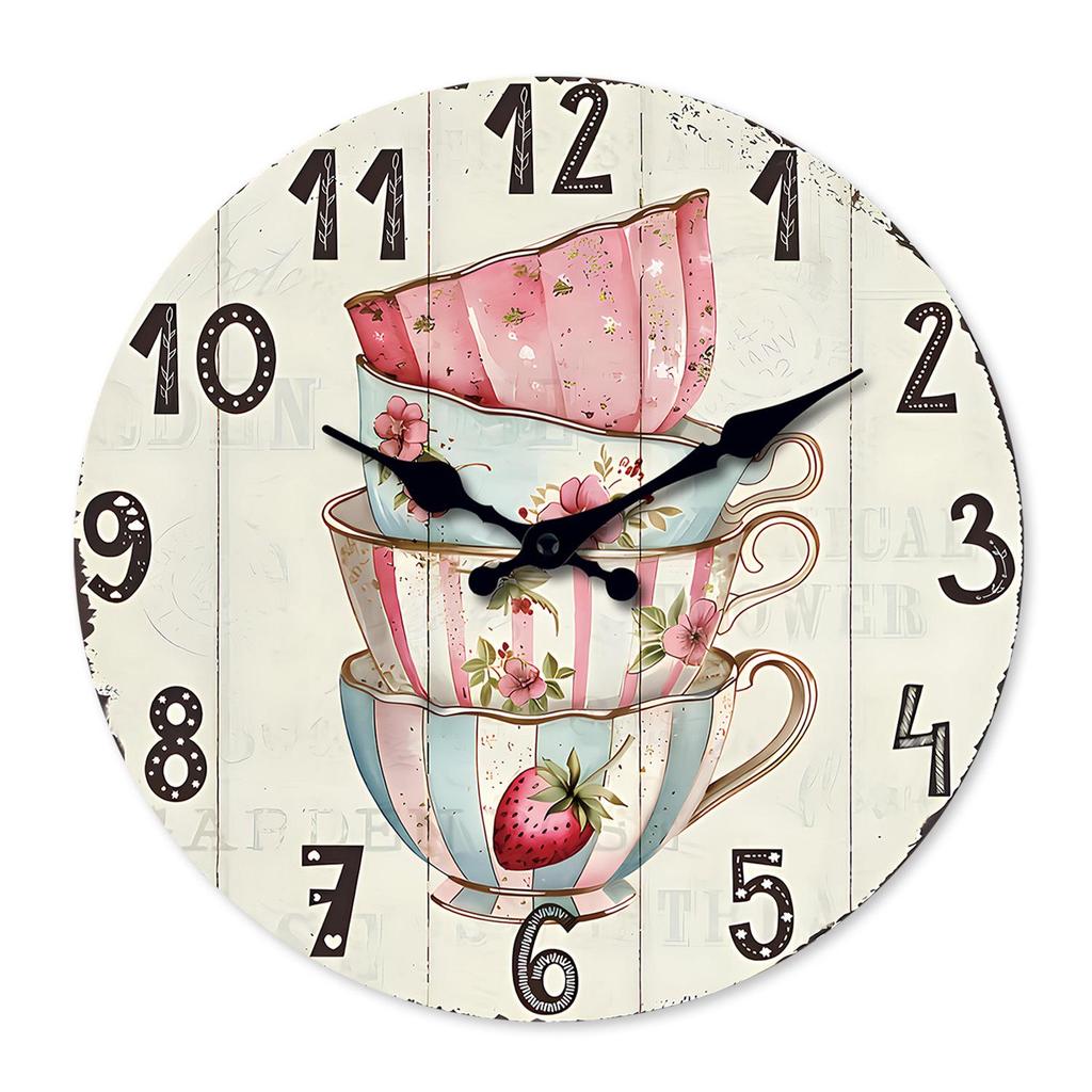14" Retro Wooden Silent Wall Clock - Personalized Cool MDF Décor