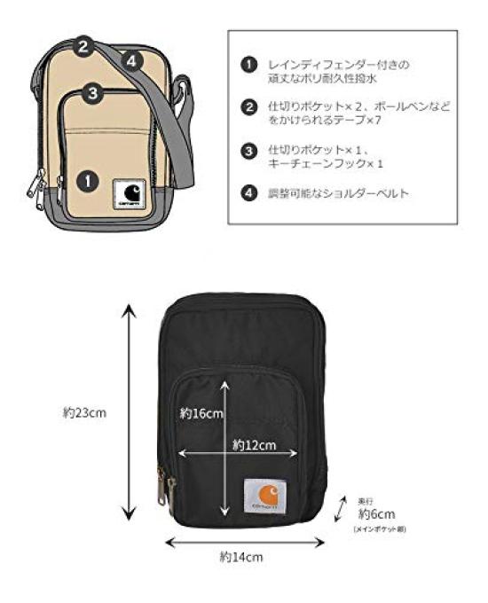 Carhartt Body Bag Brand Black Camo Brown Shoulder Logo One Shoulder Crossbody Work American Casual 220700 [Carhartt] Men's Women's