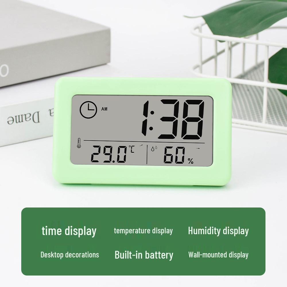 Nordic Style Colorful Clock: Simple Electronic Display with Temperature and Humidity Monitoring, Thin and Convenient Design.