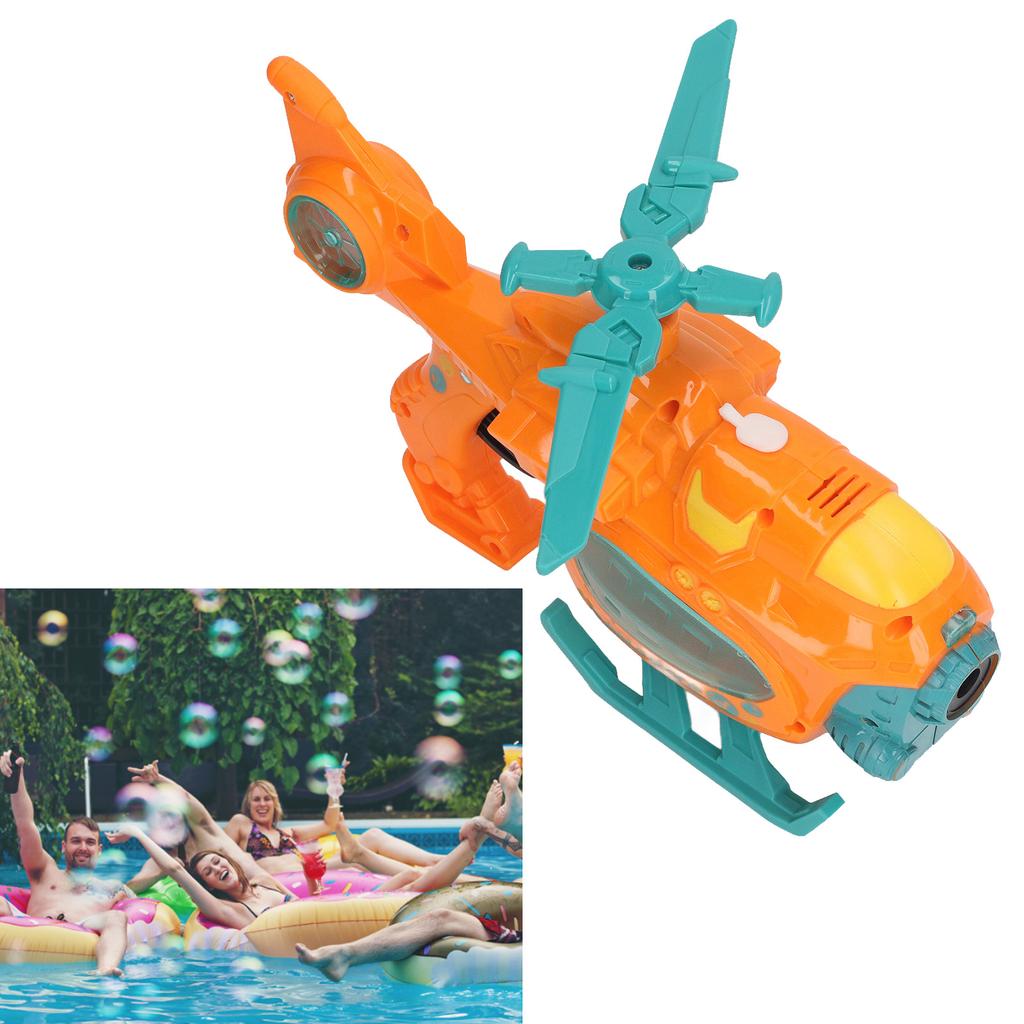 Bubble Blowing Toy Helicopter Shape Sound Light Battery Powered Automatic Bubble Making Toy