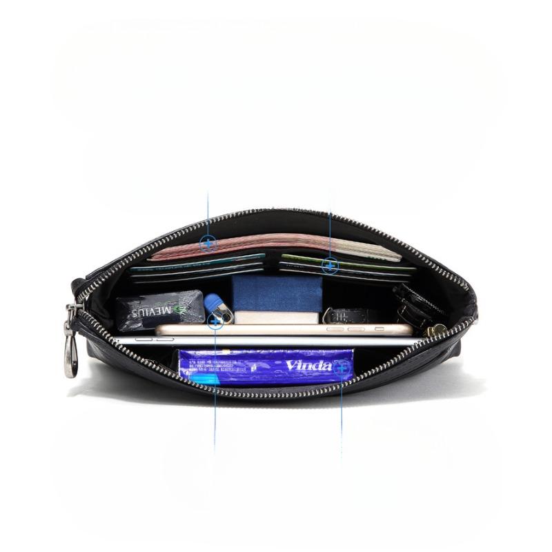 Genuine Leather Men's Business Casual Men's Cowhide Clutch Envelope Stylish Large Capacity Clutch Bag for Men